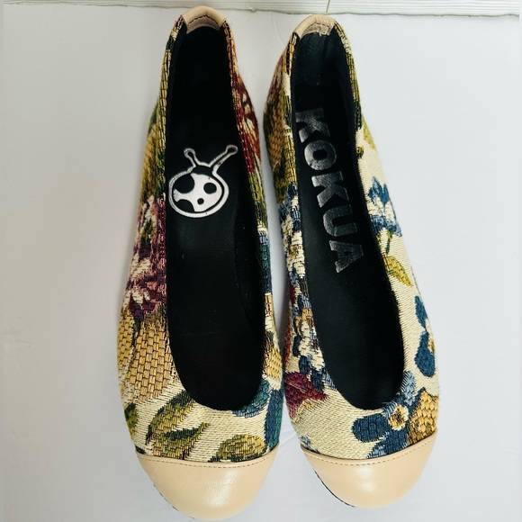 Kokua Women's‎ Floral Ballet Flats - Multicolor Cap Toe Size 35 EU - Picture 7 of 7